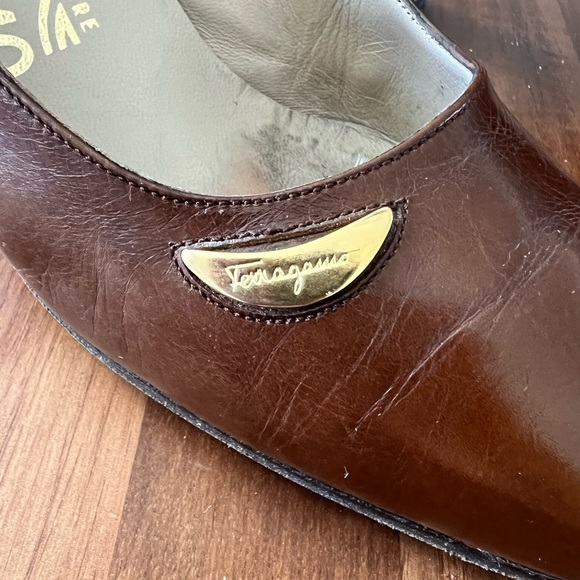 Salvatore Ferragamo Brown Leather Heels - Picture 4 of 10